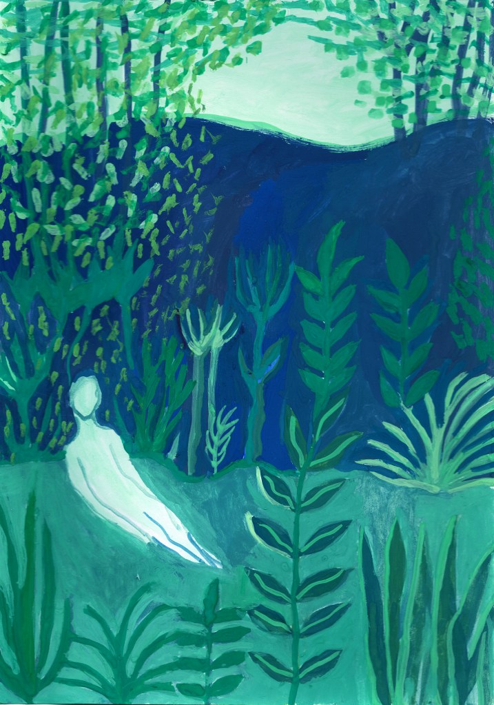 Jardin d'Eden 3 gouache sur papier