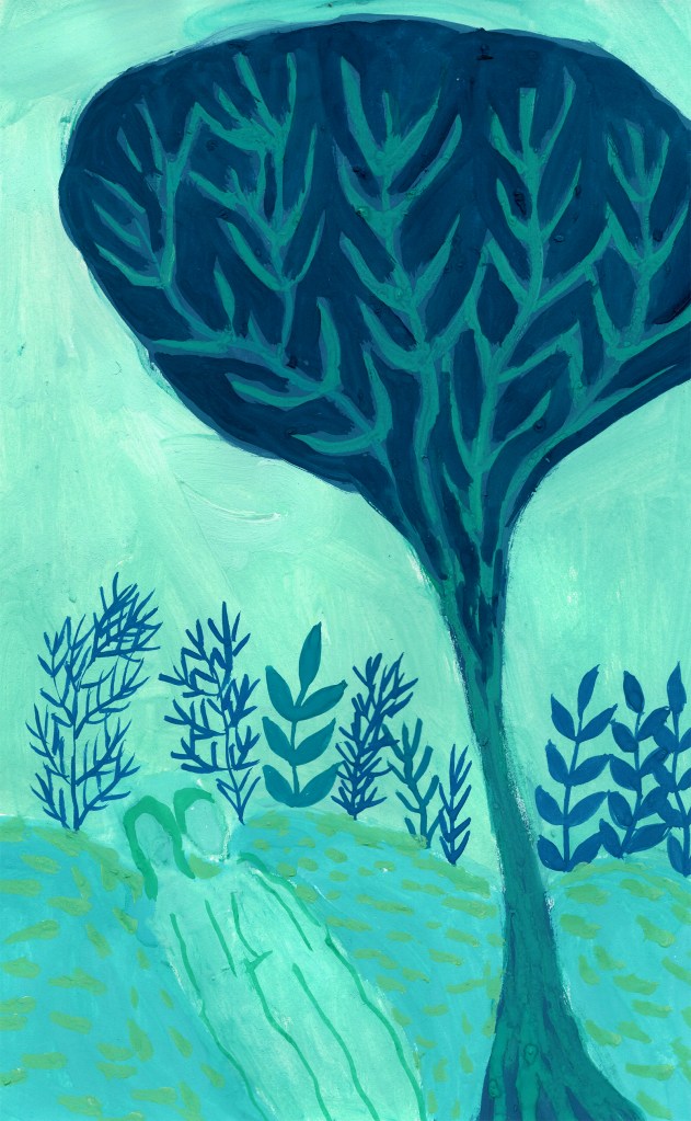 Jardin d'Eden1, 15,5x24cm gouache sur papier 2026