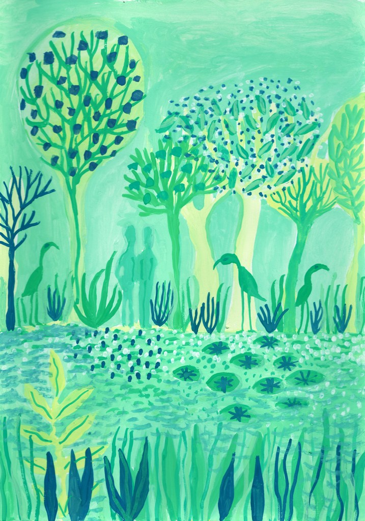 Jardin d'Eden 4 21x29,7 cm gouache sur papier 2026